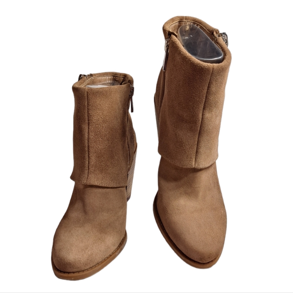 Jessica Simpson Women's Suede Ankle Heeled Boots Tan 7 1/2 M - Picture 2 of 14